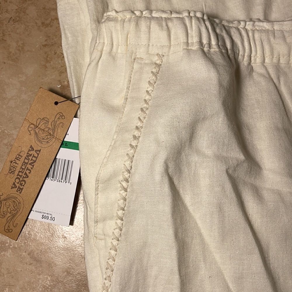Linen blend drawstring pants - Picture 2 of 2